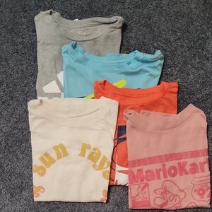 adidas Kids Short Sleeve Tees - Pink, Cream, Light Blue, Orange, Gray